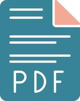 Pdf Glyph Two Color Icon vector