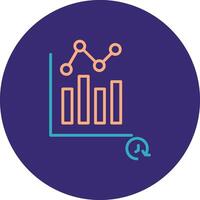 Time Analysis Line Two Color Circle Icon vector