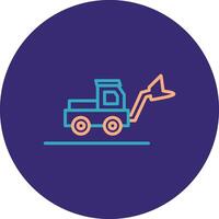 Loader Truck Line Two Color Circle Icon vector