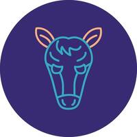 Horse Line Two Color Circle Icon vector