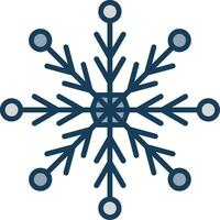 copo de nieve línea lleno gris icono vector