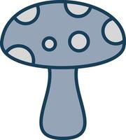 Mushroom Line Filled Grey Icon vector