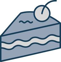Cake Slice Line Filled Grey Icon vector