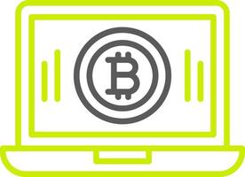 Bitcoin Mining Line Two Color Icon vector
