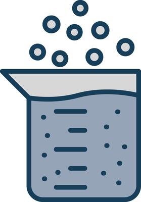 Beaker Line Filled Grey Icon