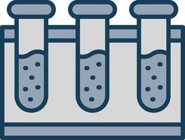 Test Tubes Line Filled Grey Icon vector