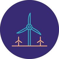 Turbine Energy Line Two Color Circle Icon vector