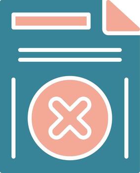 Delete Button Glyph Two Color Icon vector