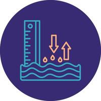 Sea Level Line Two Color Circle Icon vector