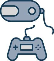 Vr Game Line Filled Grey Icon vector