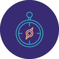 Compass Line Two Color Circle Icon vector