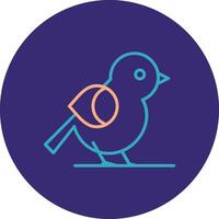 Bird Line Two Color Circle Icon vector
