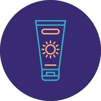 Sun Cream Line Two Color Circle Icon vector