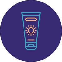 Sun Cream Line Two Color Circle Icon vector