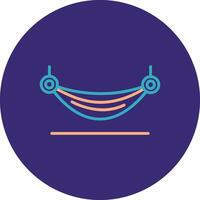 Hammock Line Two Color Circle Icon vector