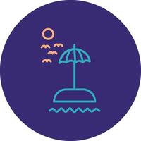 Beach Line Two Color Circle Icon vector