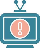 Television Glyph Two Color Icon vector