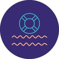 Life Saver Line Two Color Circle Icon vector