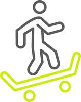 Skateboarding Line Two Color Icon vector