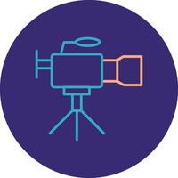 Camcorder Line Two Color Circle Icon vector