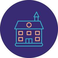 Private Guest House Line Two Color Circle Icon vector