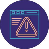 Warning Browser Line Two Color Circle Icon vector