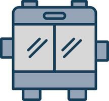 Bus Line Filled Grey Icon vector