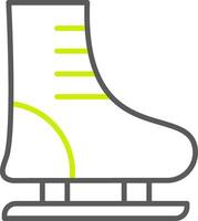 Ice Skating Line Two Color Icon vector