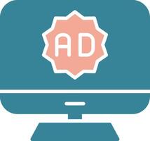 Computer Glyph Two Color Icon vector