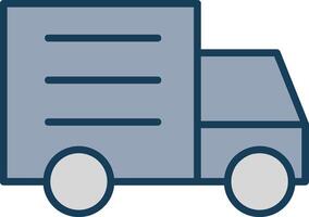 Truck Line Filled Grey Icon vector