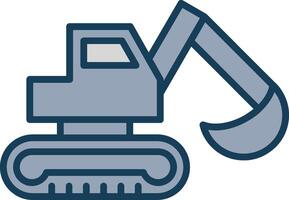 Digger Line Filled Grey Icon vector