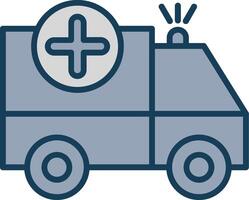 Ambulance Line Filled Grey Icon vector