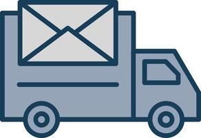 Postal Delivery Line Filled Grey Icon vector