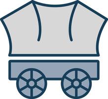 Wagon Line Filled Grey Icon vector