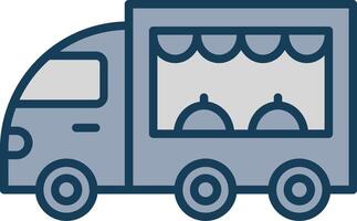 Food Truck Line Filled Grey Icon vector