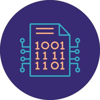 Encryption Data Line Two Color Circle Icon vector