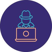 Hacker Line Two Color Circle Icon vector