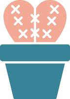 Cactus Glyph Two Color Icon vector
