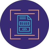 Document Scan Line Two Color Circle Icon vector