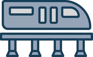 Monorail Line Filled Grey Icon vector