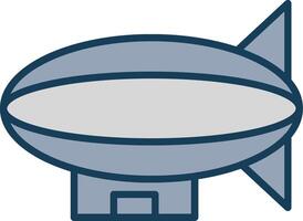 Blimp Line Filled Grey Icon vector