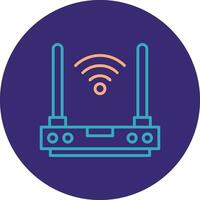 Router Line Two Color Circle Icon vector