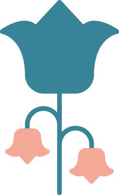 Flower Glyph Two Color Icon