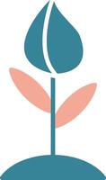 Flower Bud Glyph Two Color Icon vector