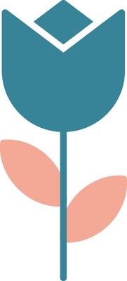 Flower Glyph Two Color Icon