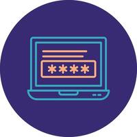 Laptop Line Two Color Circle Icon vector