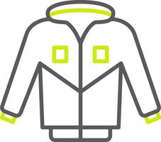 línea de chaqueta icono de dos colores vector