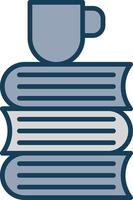 Books Line Filled Grey Icon vector