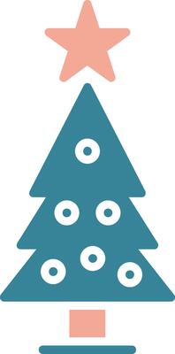 Christmas Tree Glyph Two Color Icon