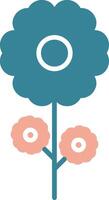 Flower Glyph Two Color Icon vector